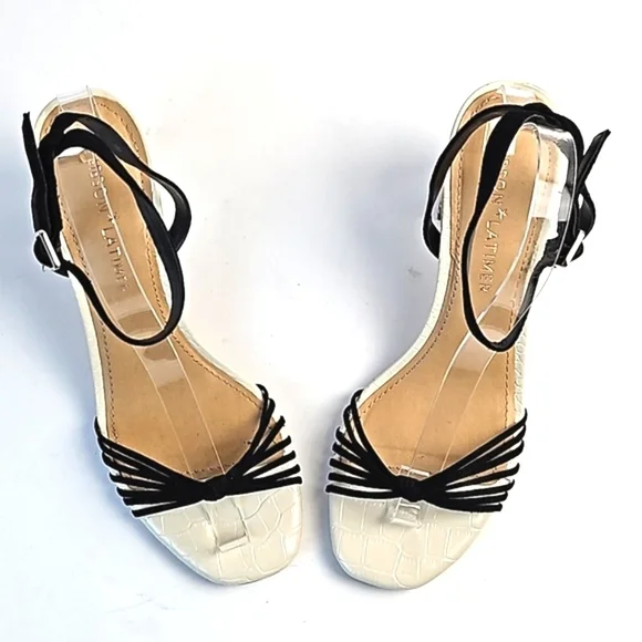 Gibson Latimer Cordelia Sheep Leather Snake Print Ankle Strap Block Heel… - Picture 4 of 16